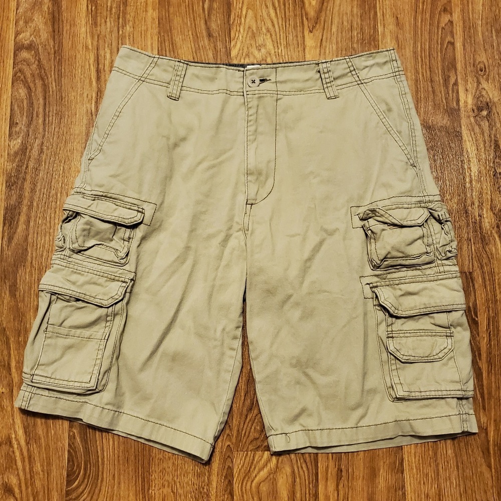 Vintage OP Ocean Pacific Shorts Mens 34 Beige‎ Tan Cargo Surf Y2K 90s